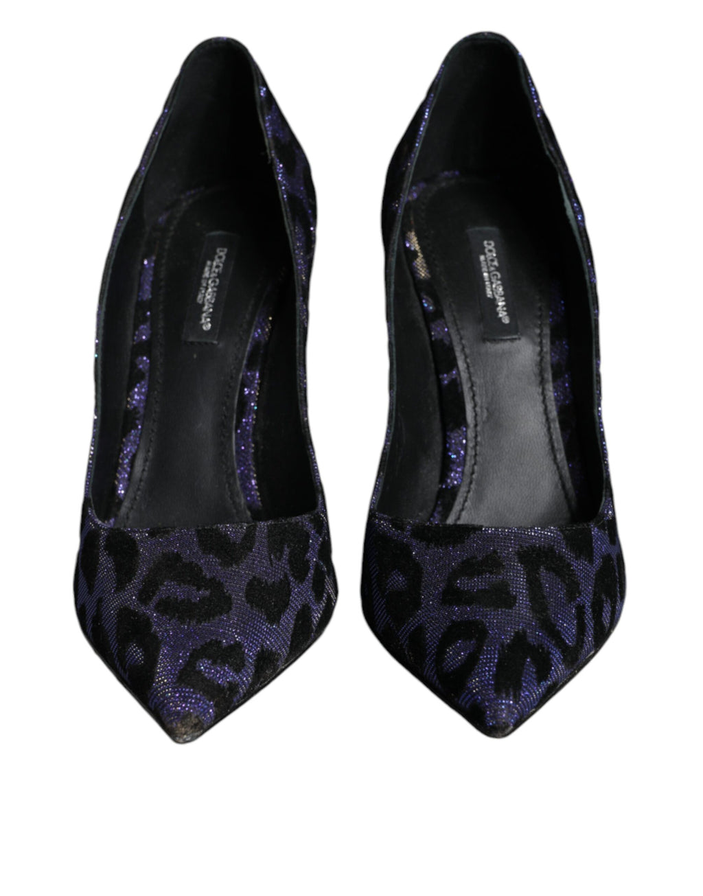 Violetta Leopardfärgade Lurex Högklackade Pumps Skor