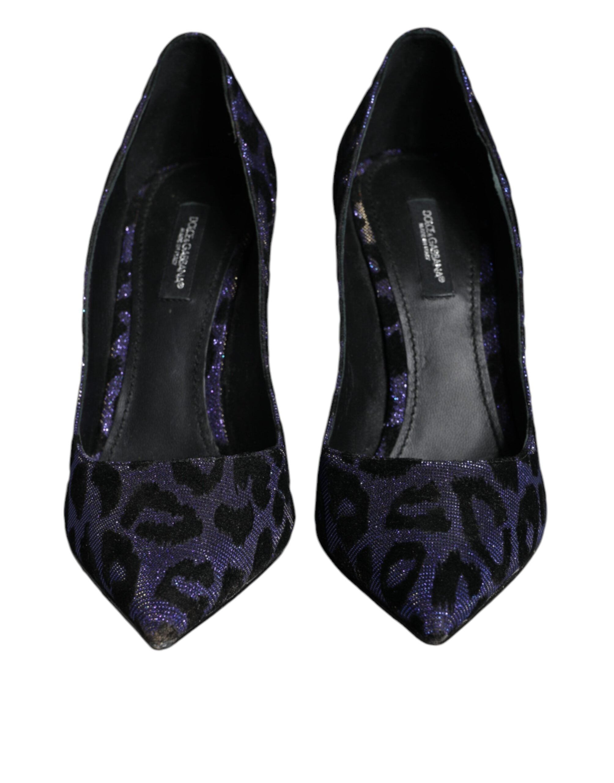 Violetta Leopardfärgade Lurex Högklackade Pumps Skor
