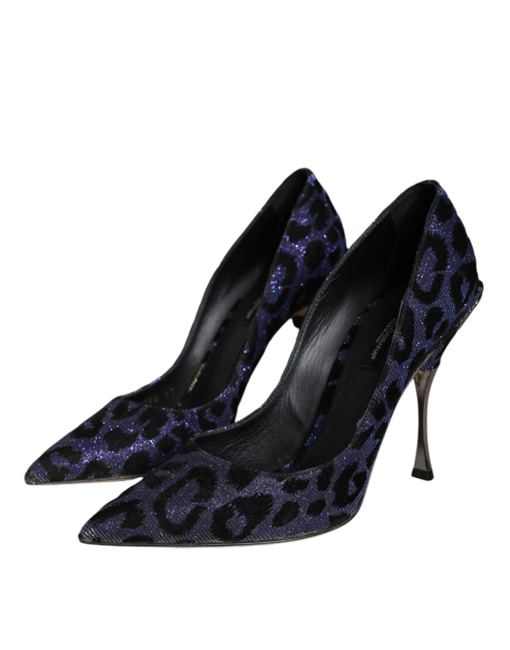 Violetta Leopardfärgade Lurex Högklackade Pumps Skor