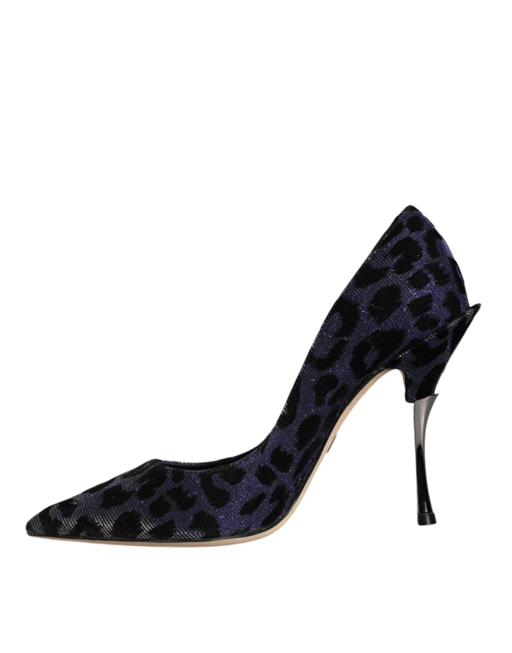 Violetta Leopardfärgade Lurex Högklackade Pumps Skor