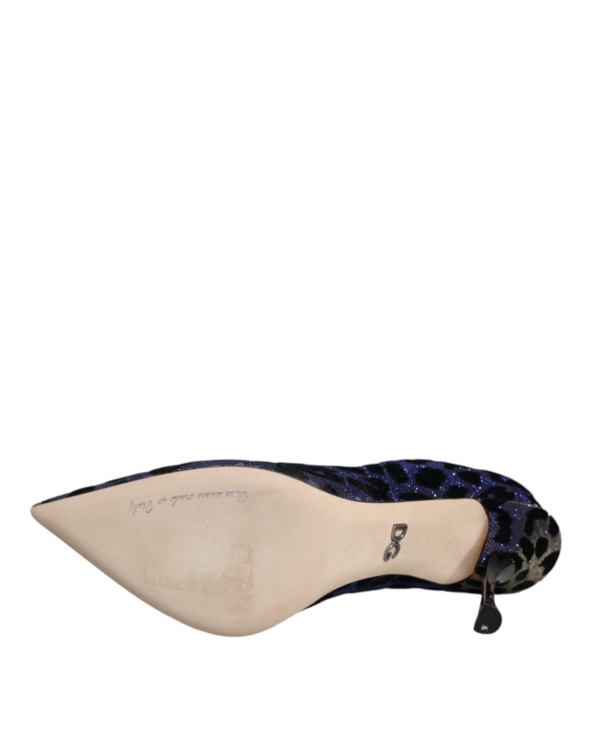 Violetta Leopardfärgade Lurex Högklackade Pumps Skor