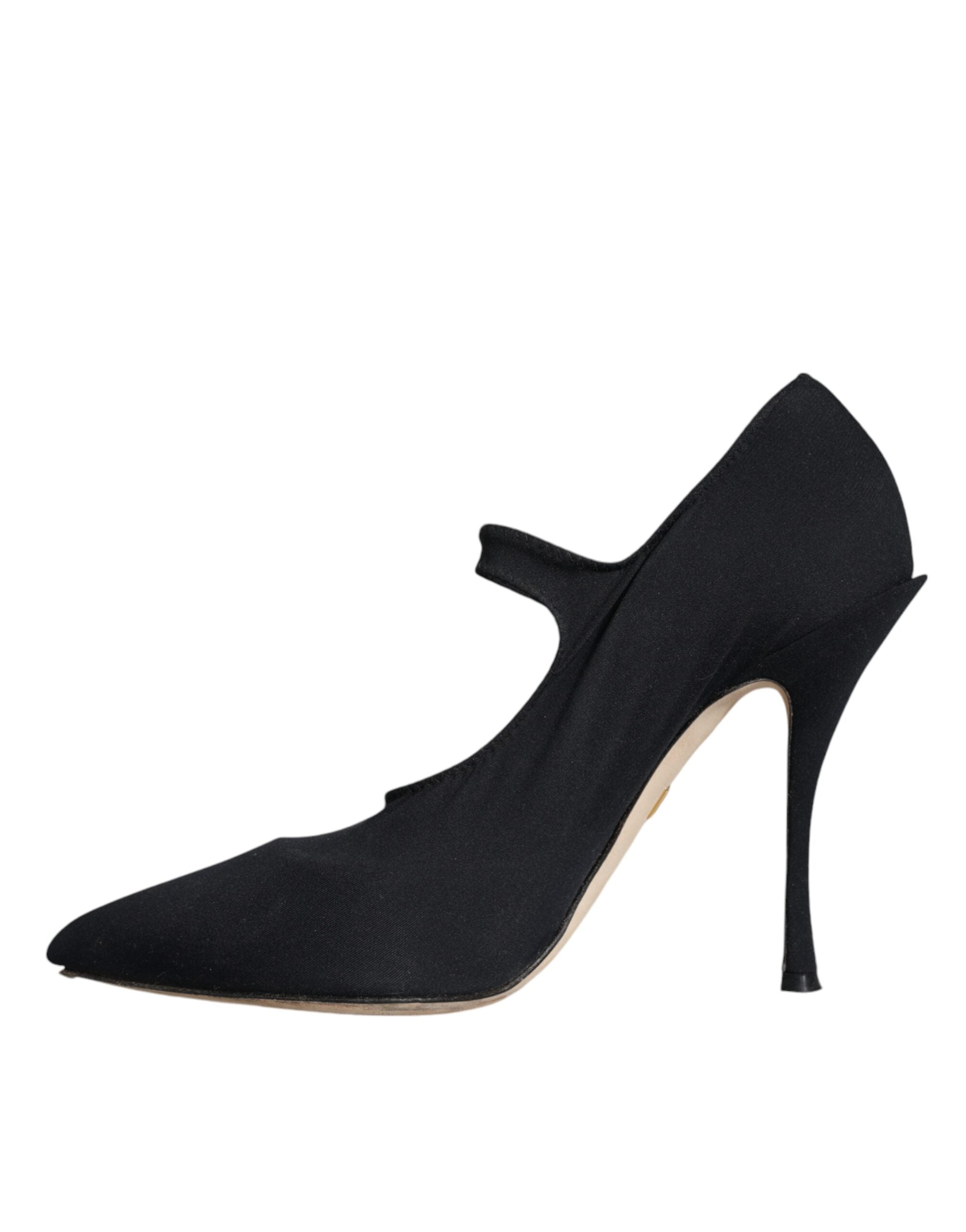 Svarta Mary Jane Jersey Kristall Pumps Skor