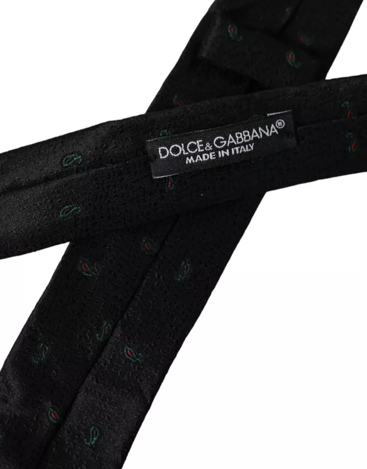 Dolce &amp; Gabbana Black Fantasy 100% silke justerbart herreslips