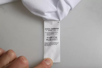 Dolce &amp; Gabbana Vit Kamouflage Stjärnor Rund Neck Herr T-shirt