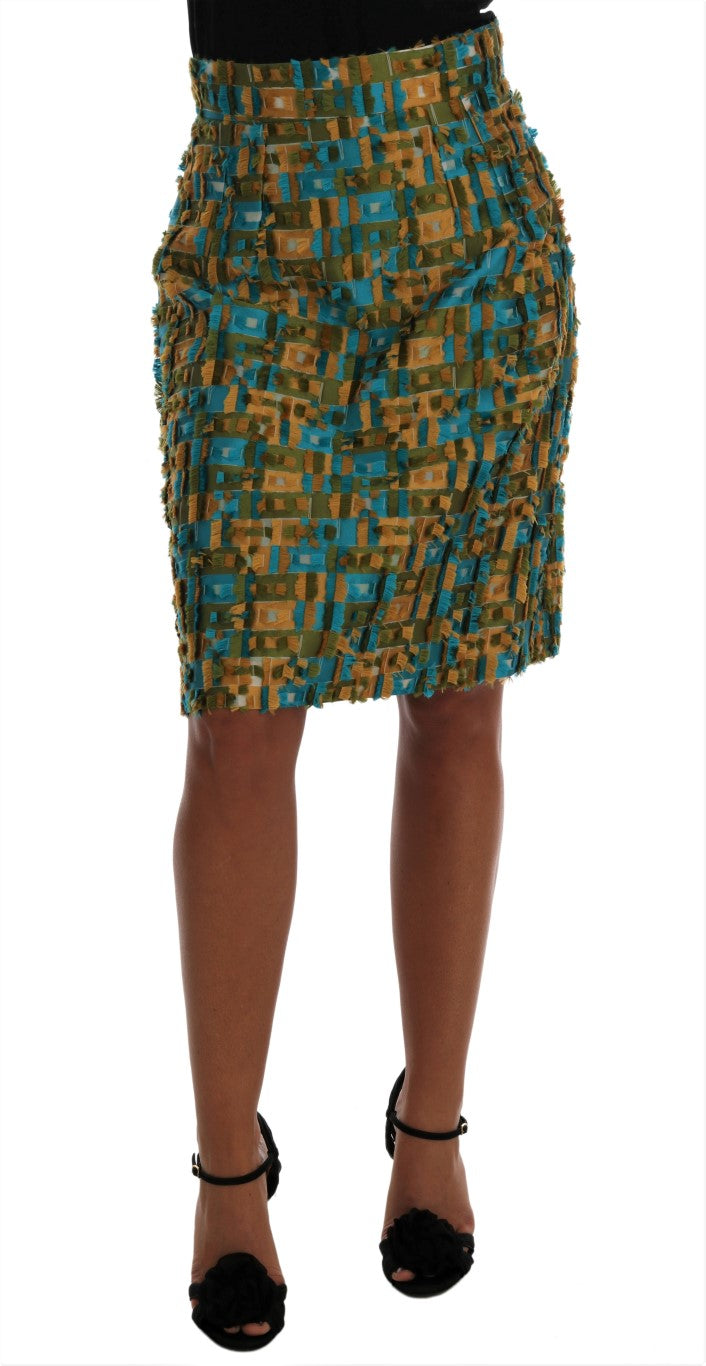 Flerfärgad Jacquard Rak Pennkjol
