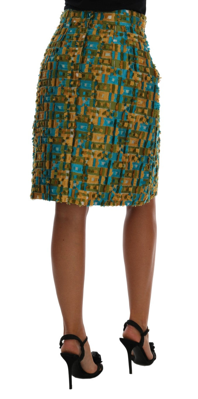 Flerfärgad Jacquard Rak Pennkjol