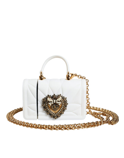 Dolce &amp; Gabbana hvitt silikon Devotion Heart-deksel til håndveske med Airpod-deksel
