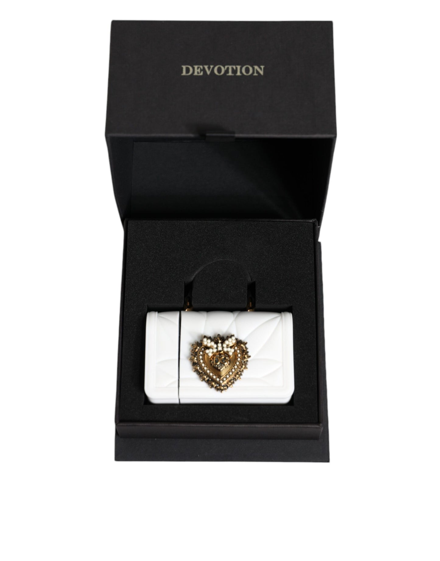 Dolce &amp; Gabbana hvitt silikon Devotion Heart-deksel til håndveske med Airpod-deksel