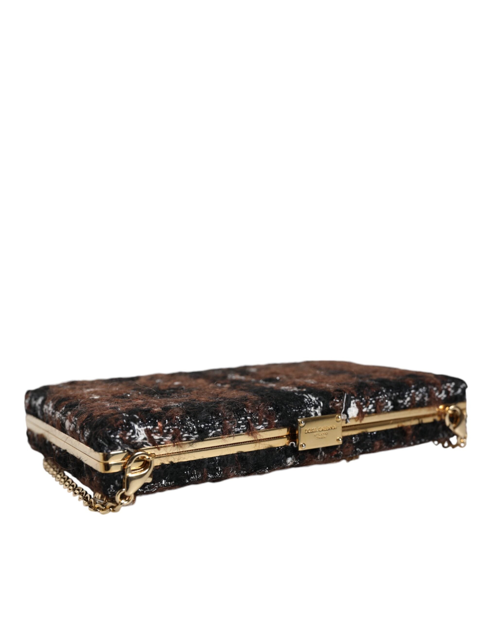 Flerfarget tweed blomster clutch kveldsfest veske crossbody-veske