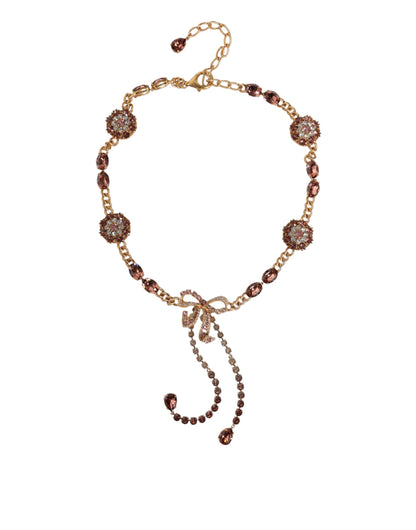 Dolce &amp; Gabbana gullfarget messingkrystallpyntet midjekjedebelte