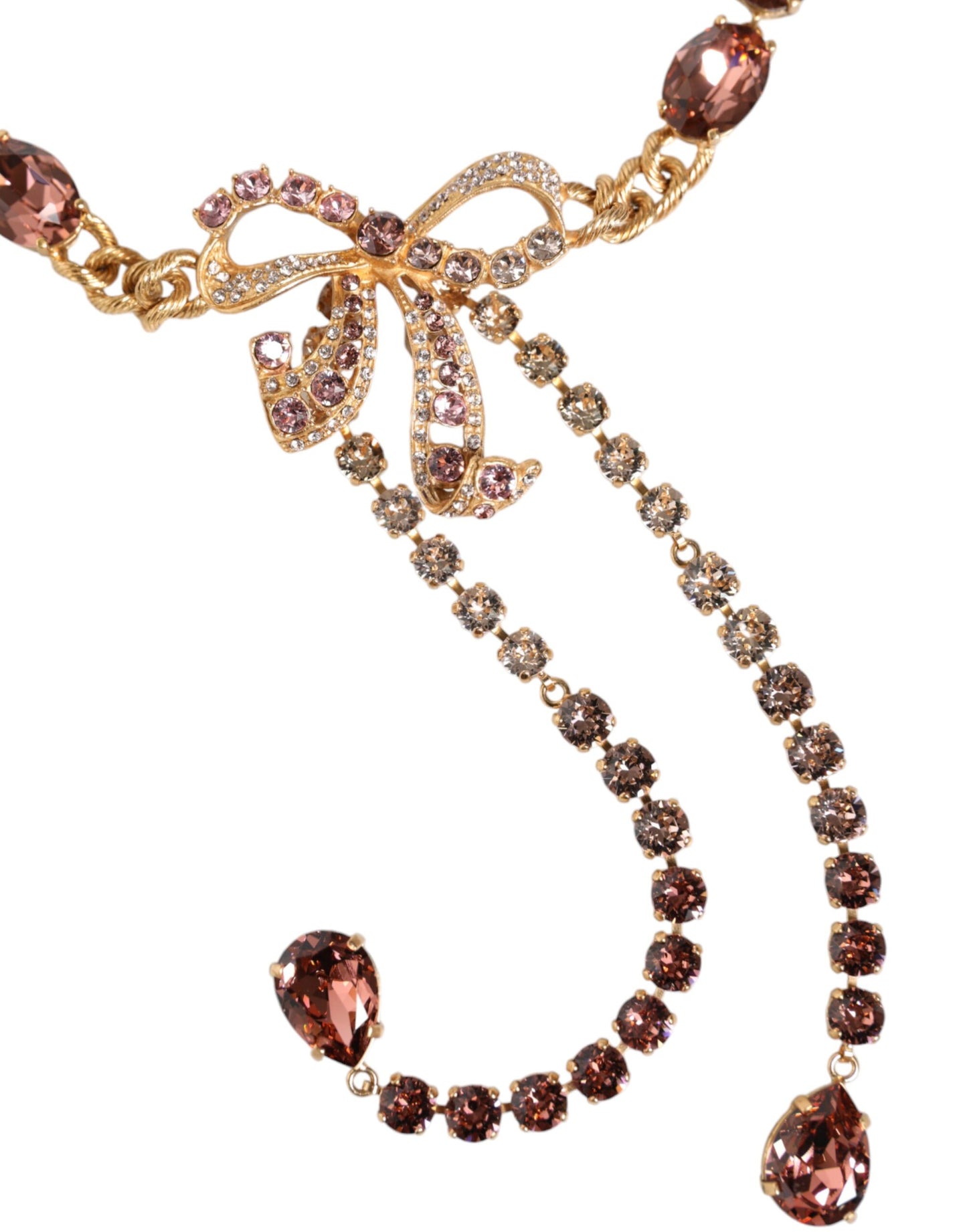 Dolce &amp; Gabbana gullfarget messingkrystallpyntet midjekjedebelte