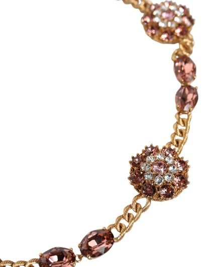 Dolce &amp; Gabbana gullfarget messingkrystallpyntet midjekjedebelte