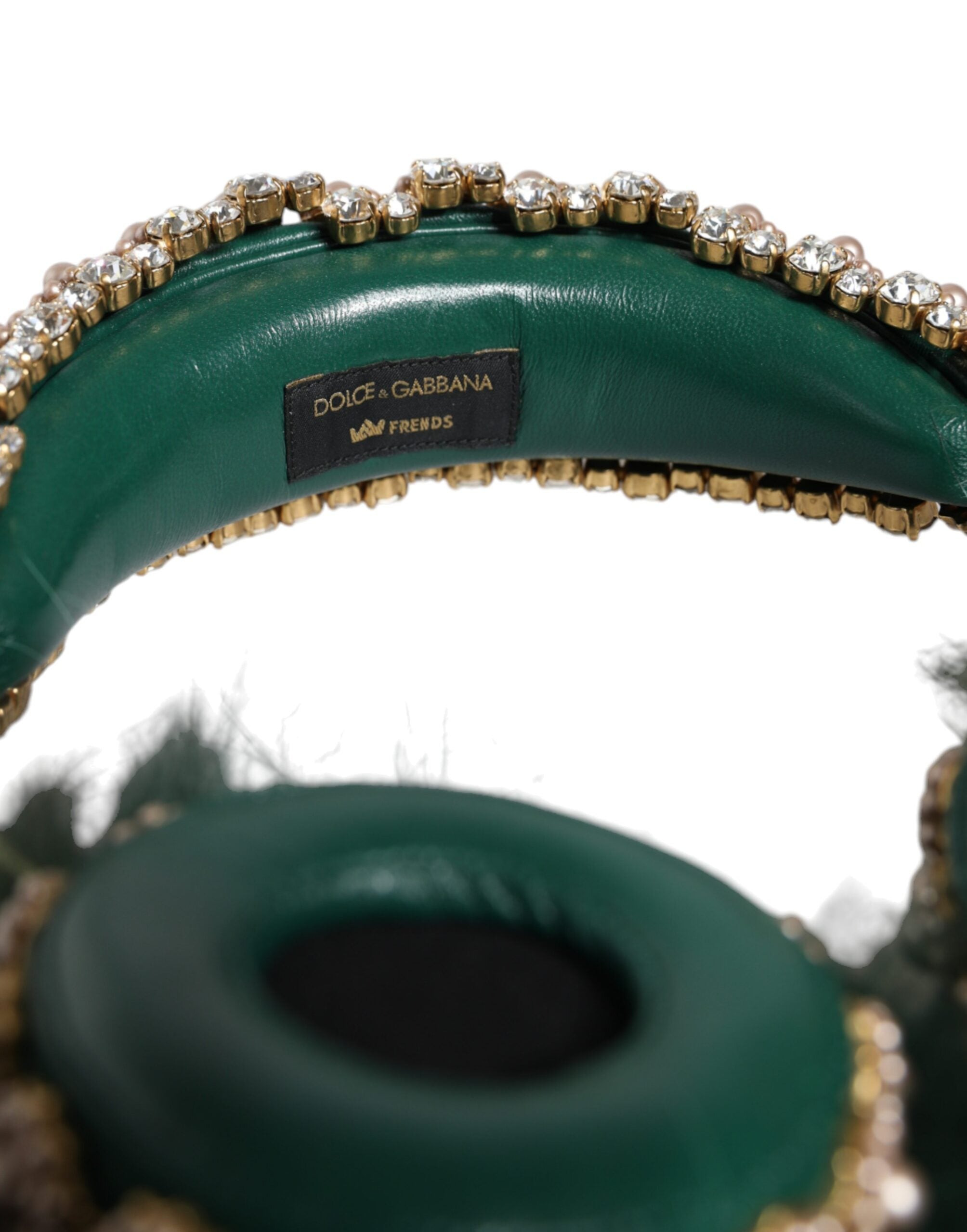Grönt guld kristallpäls headset ljud AUX hörlurar