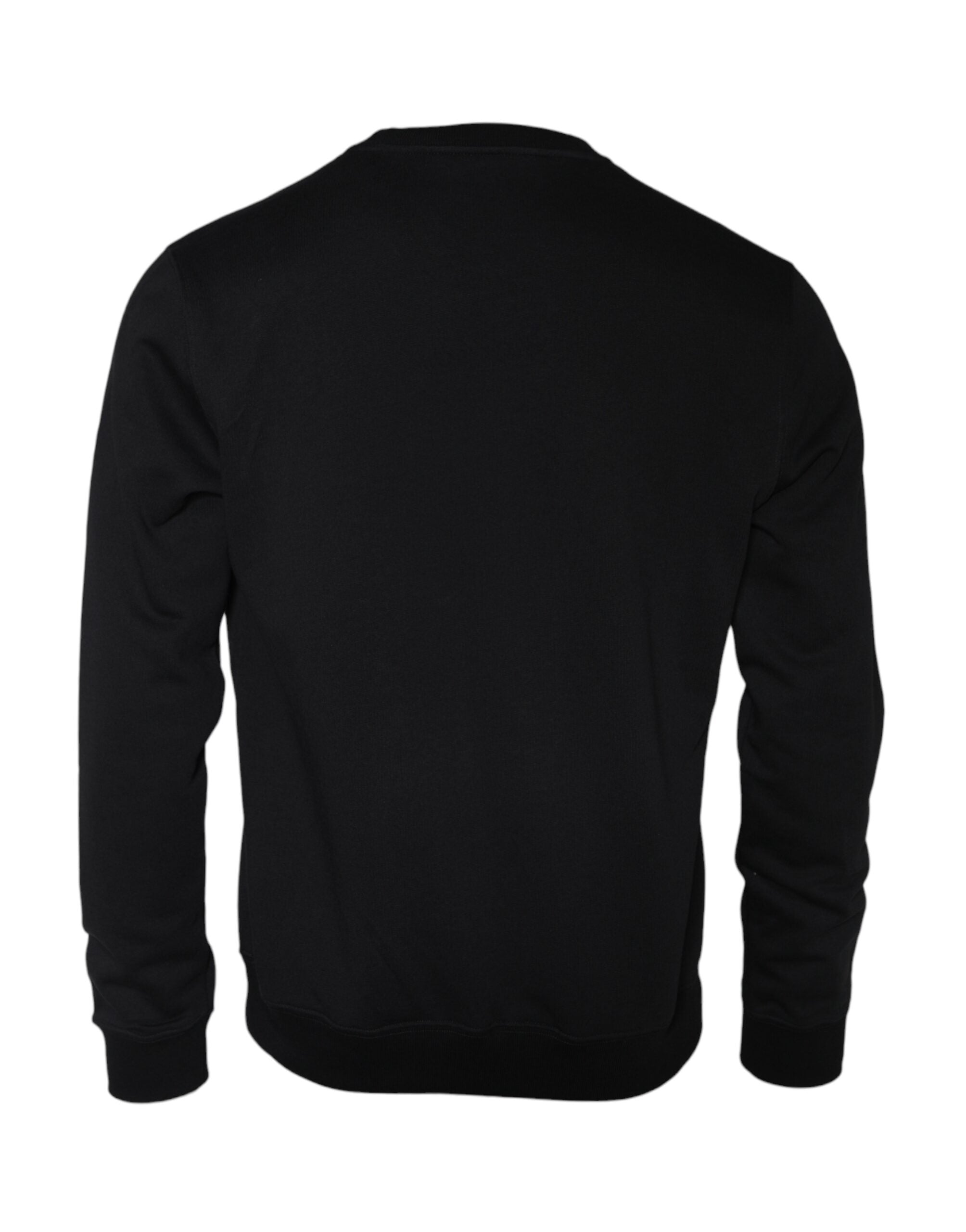 Svart Medusa fleece bomullsgenser med rund hals