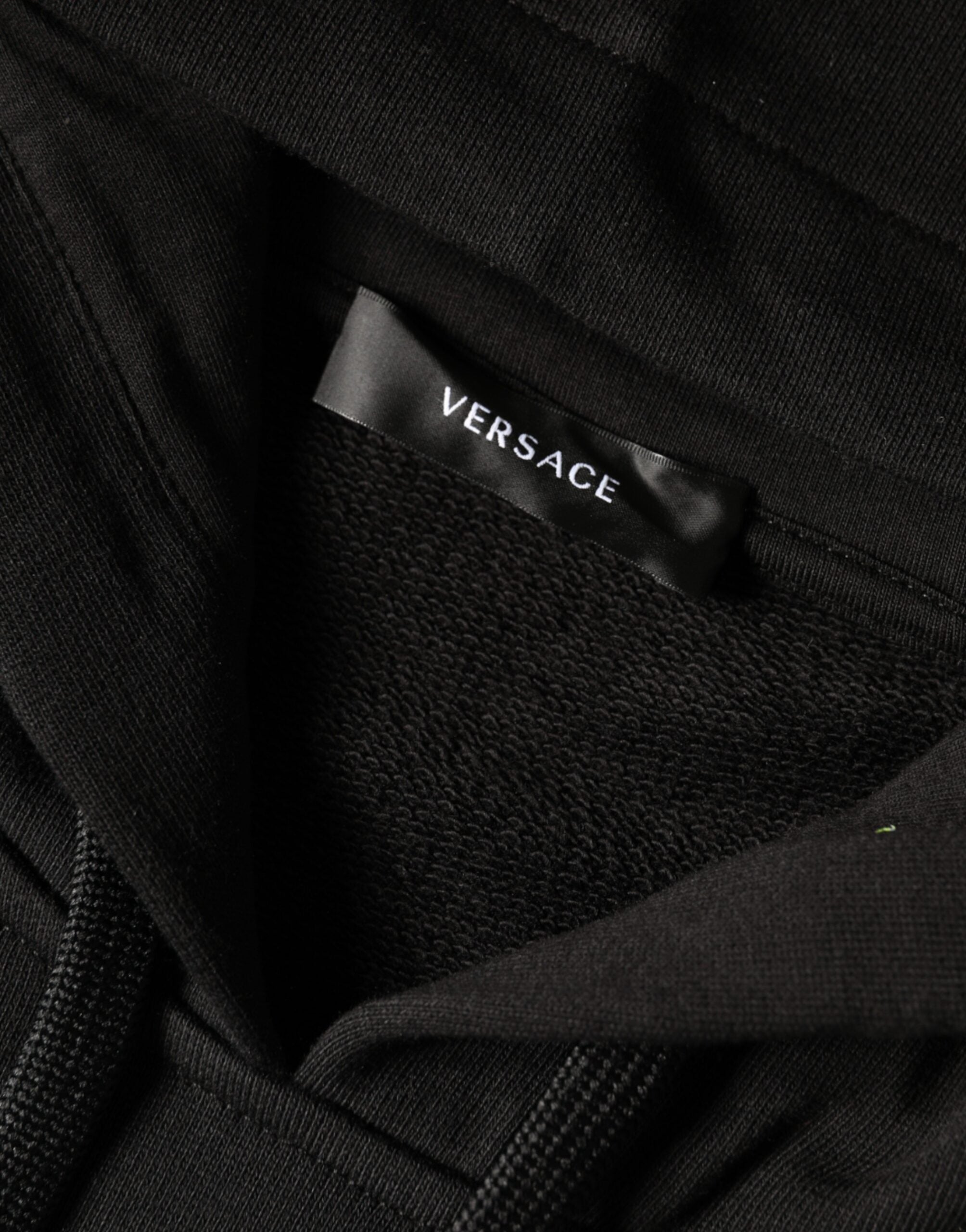 Svart Medusa-trykk bomullshettegenserPullover-genser