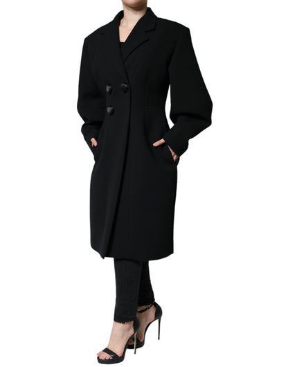 Dolce &amp; Gabbana svart dubbelknäppt trenchcoatjacka