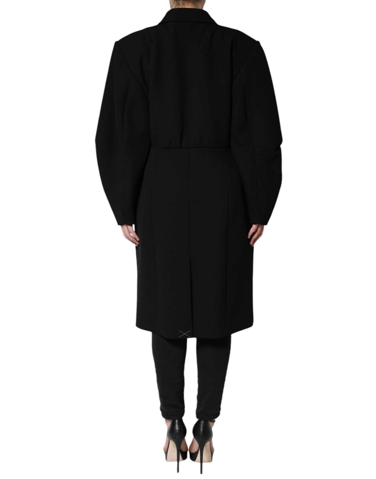 Dolce &amp; Gabbana svart dubbelknäppt trenchcoatjacka