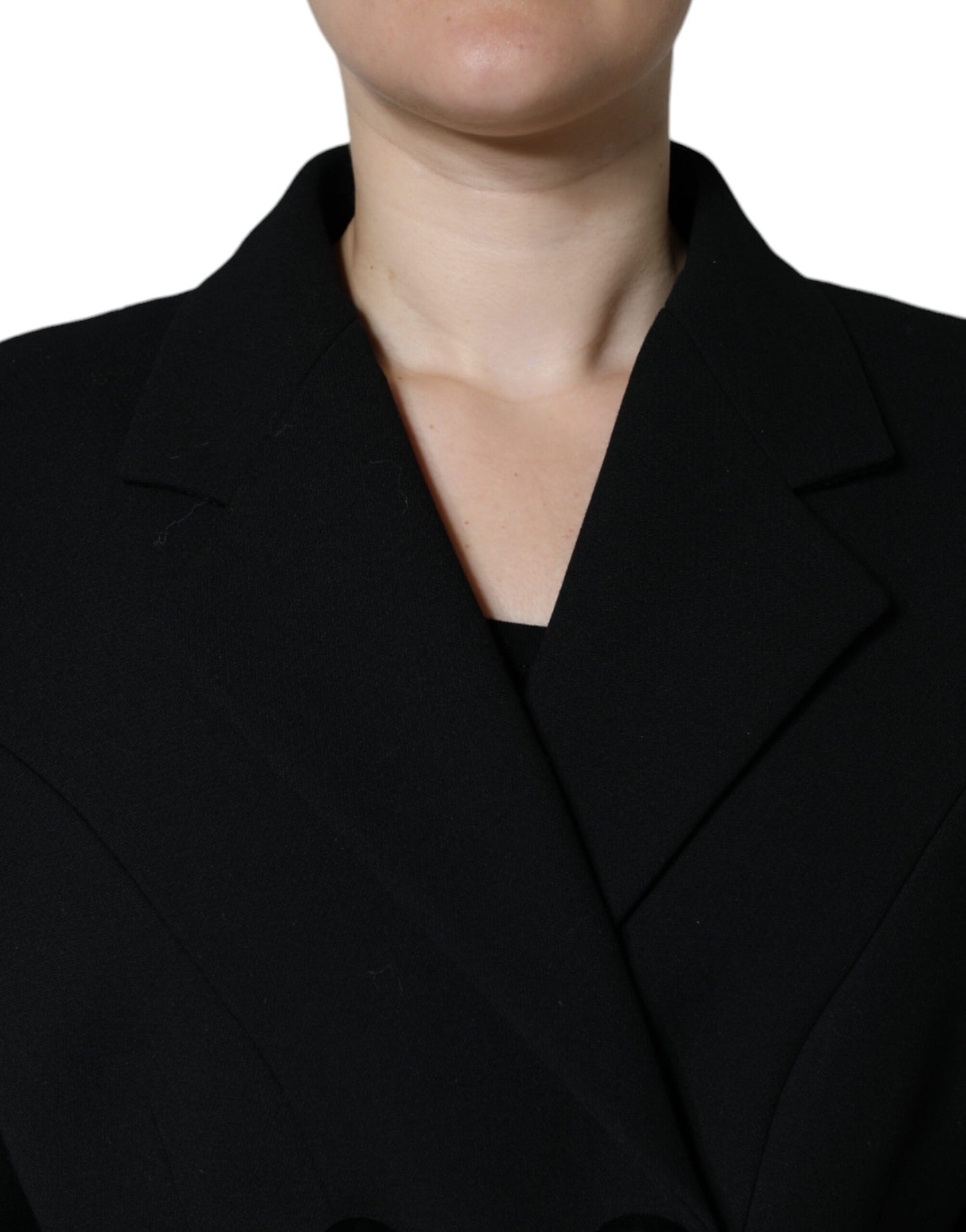 Dolce &amp; Gabbana svart dubbelknäppt trenchcoatjacka