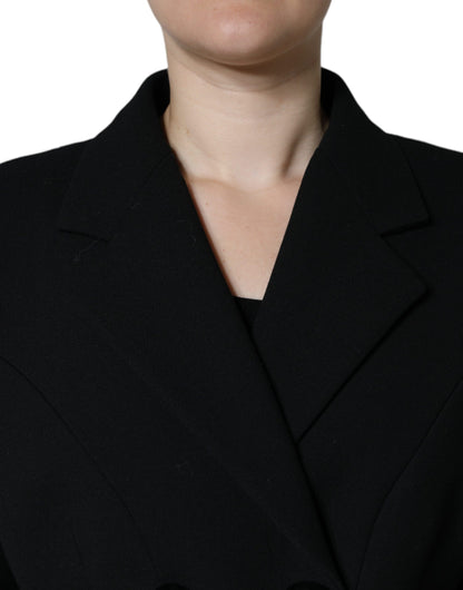 Dolce &amp; Gabbana svart dubbelknäppt trenchcoatjacka
