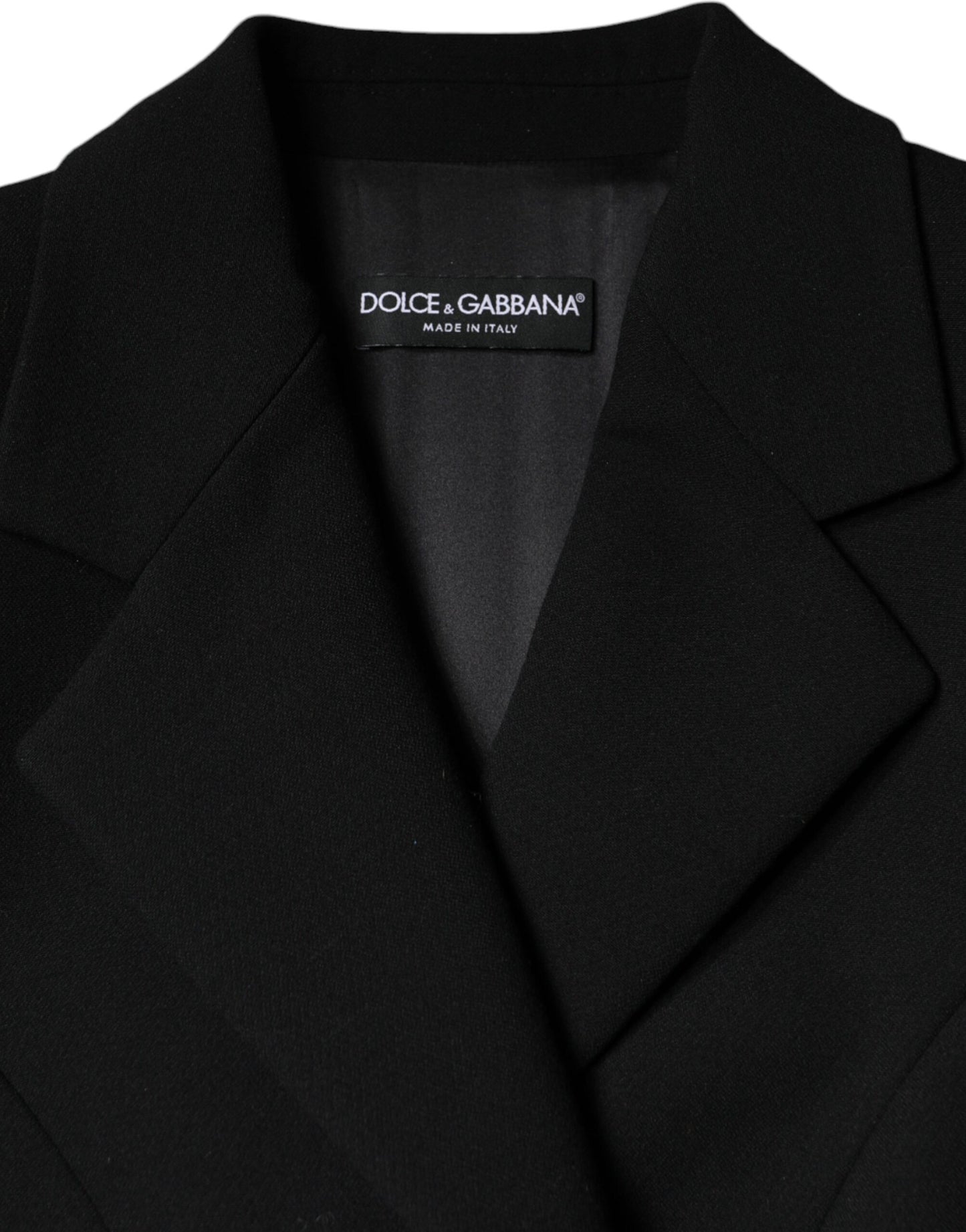 Dolce &amp; Gabbana svart dubbelknäppt trenchcoatjacka