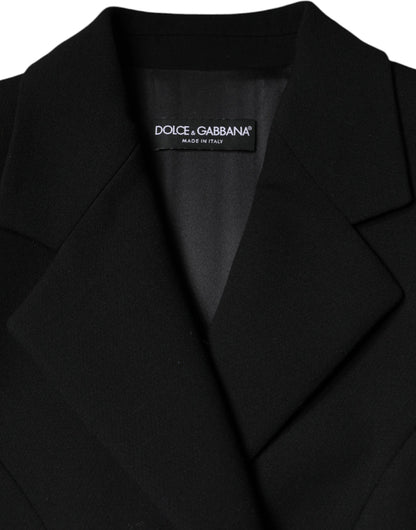 Dolce &amp; Gabbana svart dubbelknäppt trenchcoatjacka