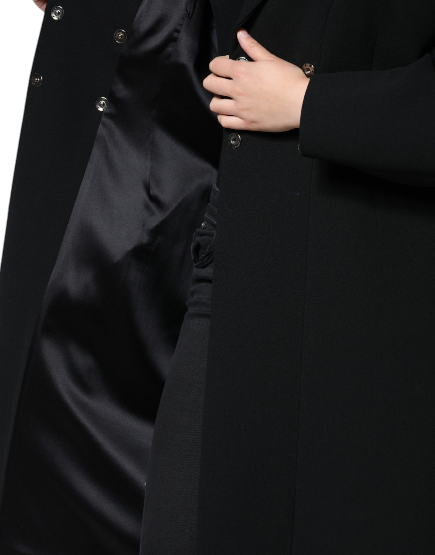 Dolce &amp; Gabbana svart dubbelknäppt trenchcoatjacka