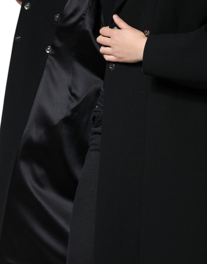 Dolce &amp; Gabbana svart dubbelknäppt trenchcoatjacka