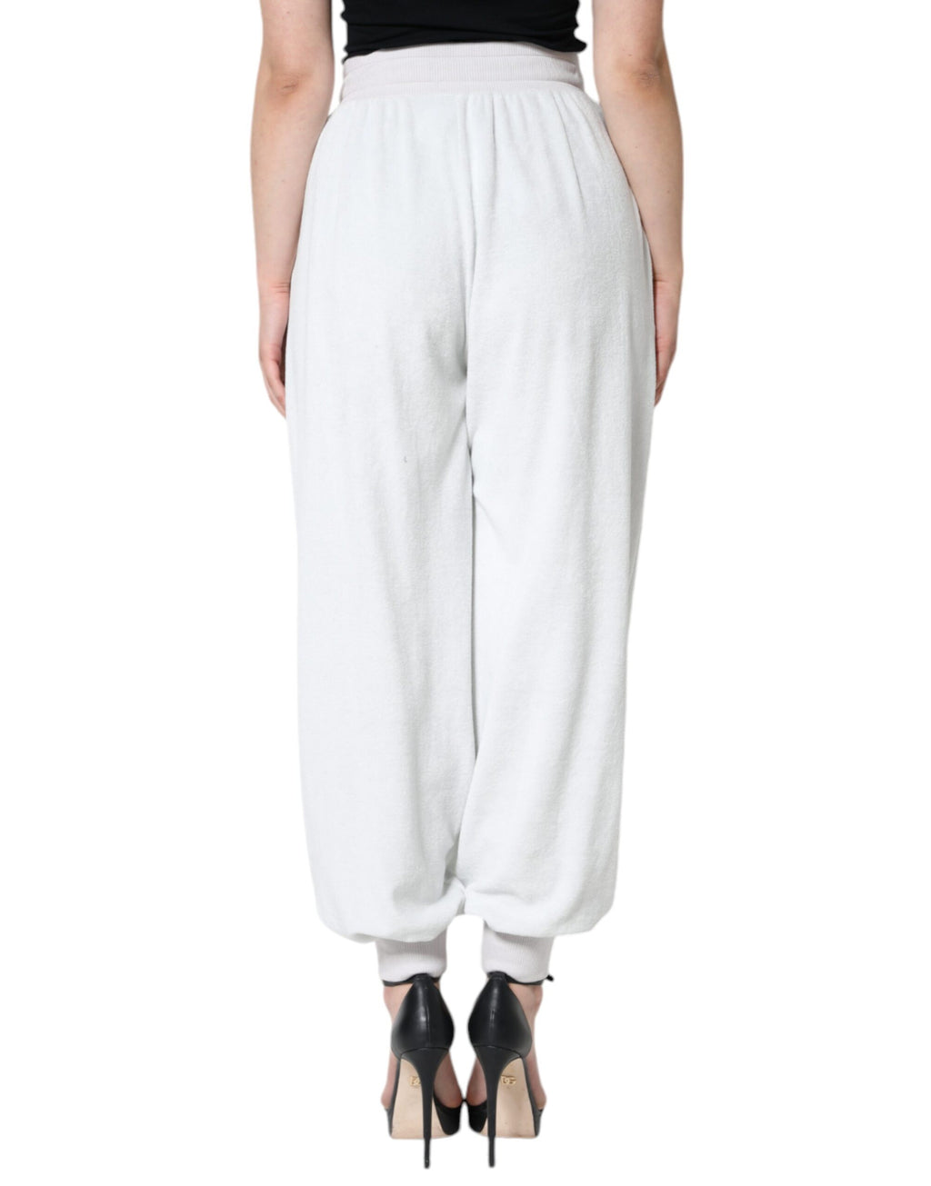 Vita joggingbyxor i nylon