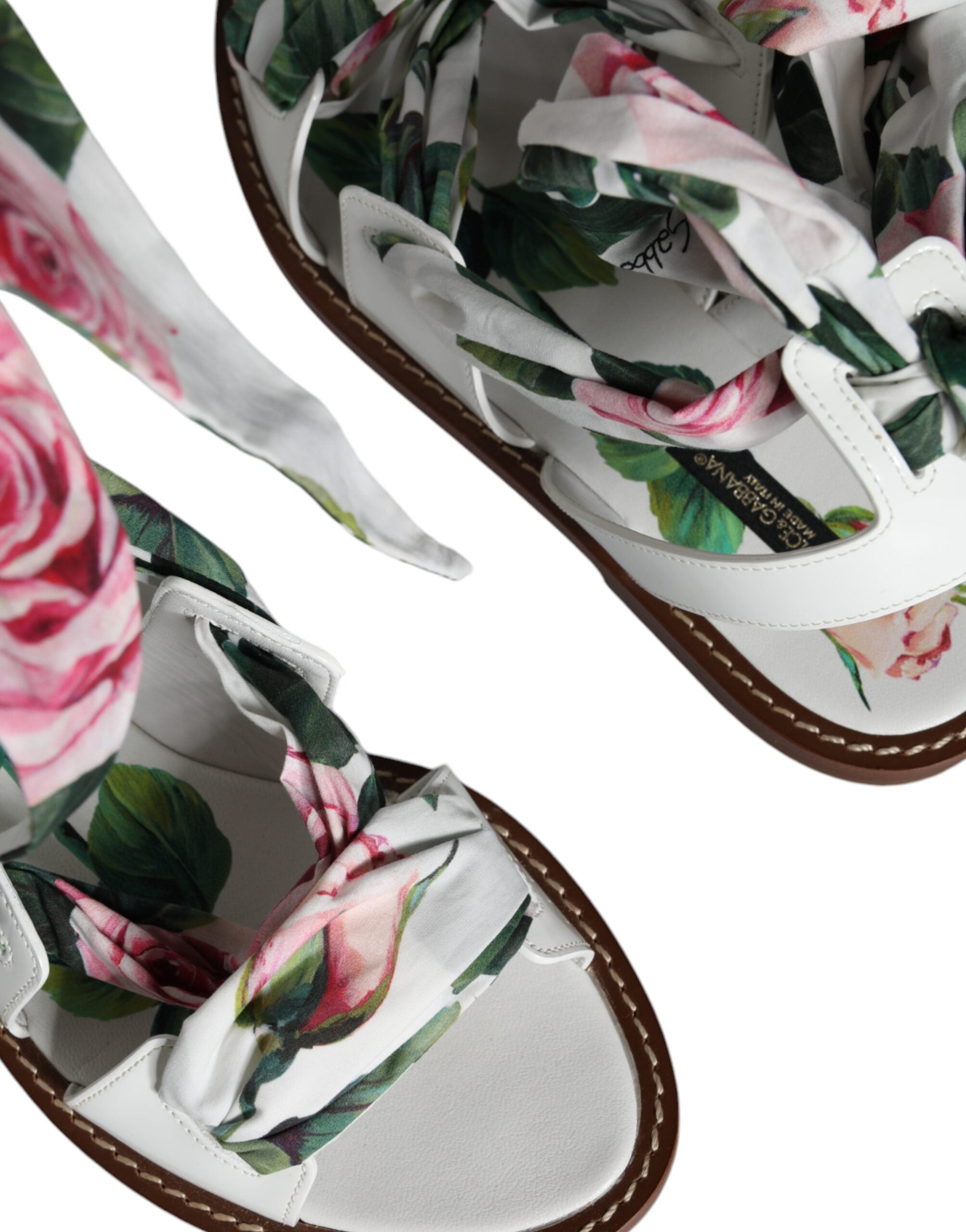 Flerfargede blomsterprint ankelsandaler sko