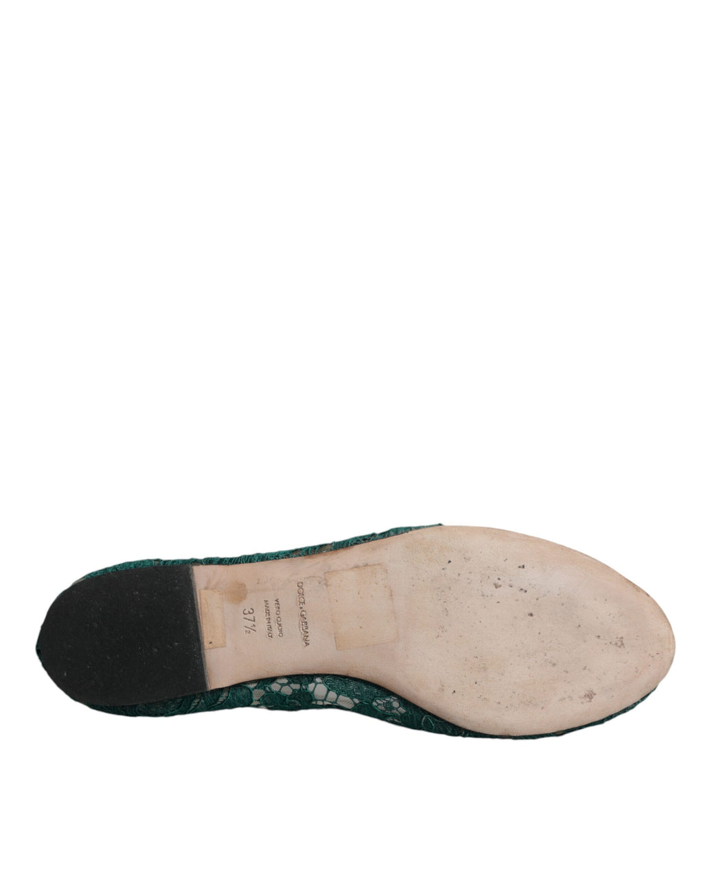 Grønne blonder krystall ballerinasko med loafers