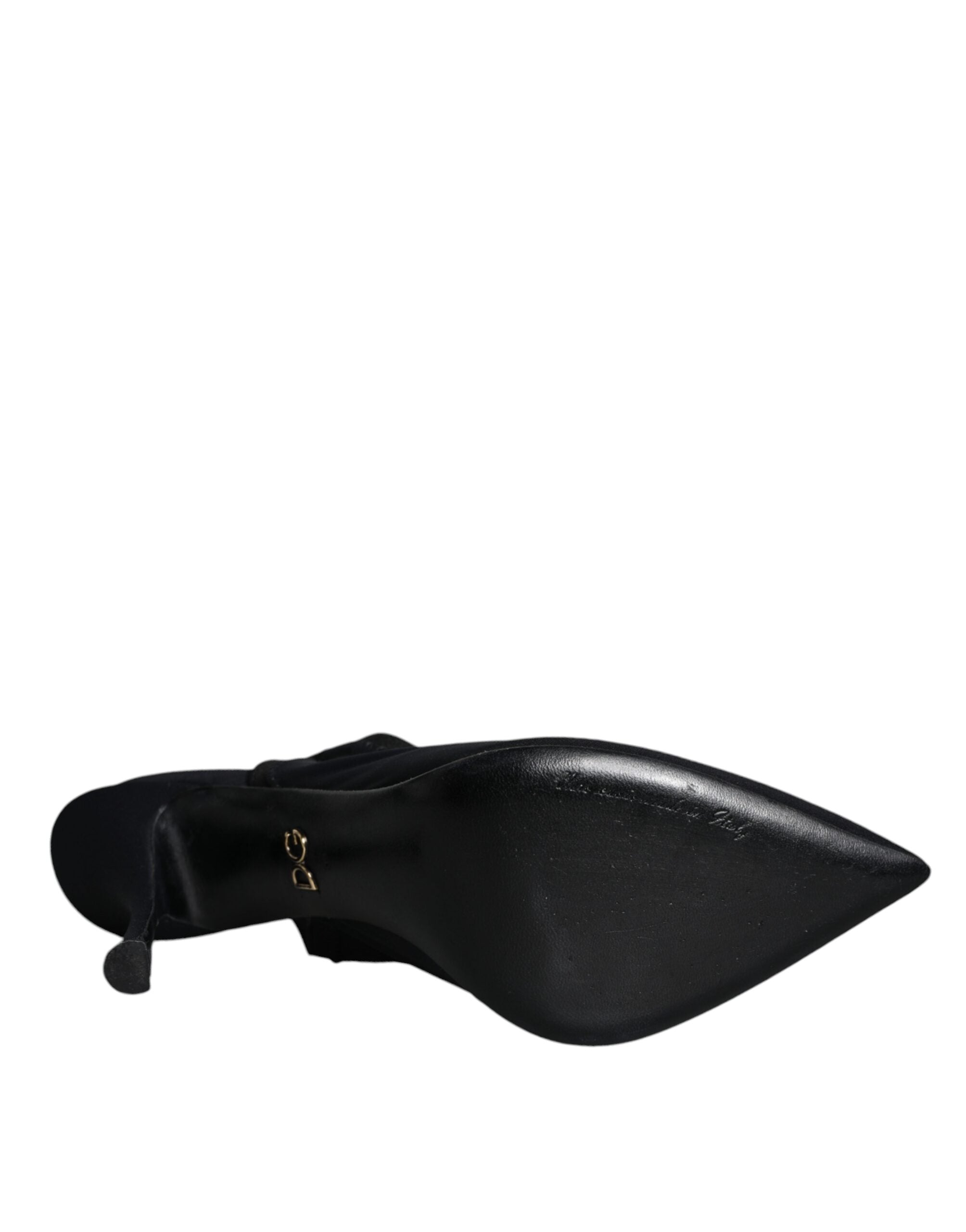 Svarta stretchiga slingbackskor i jersey