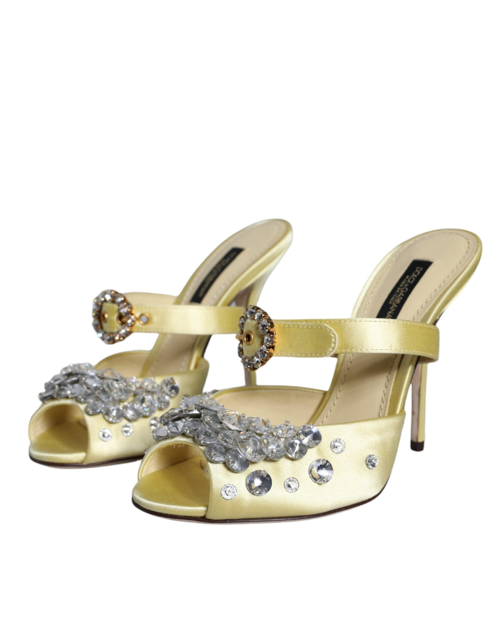 Gule Mary Janes Sateng Krystall Sandaler Sko