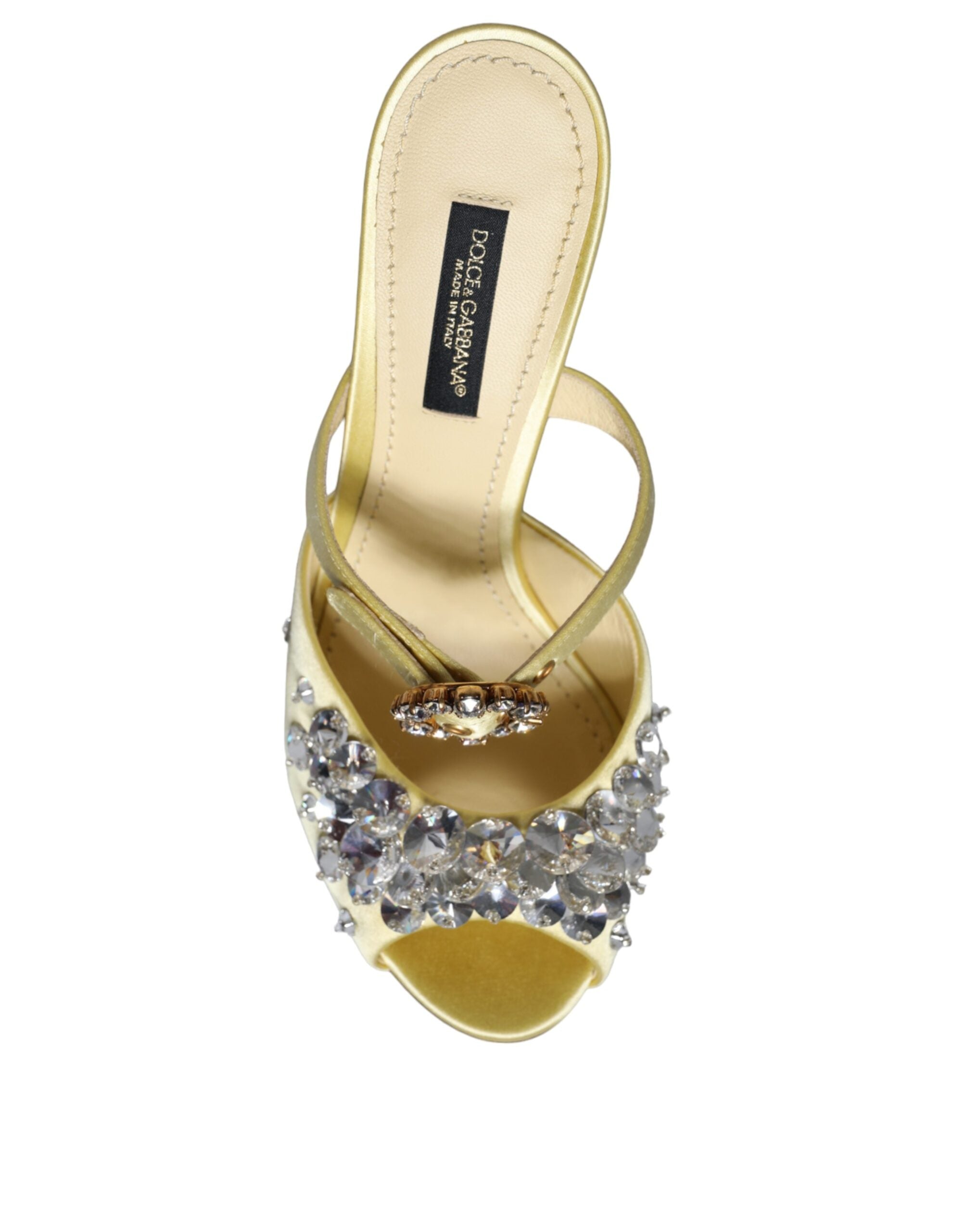 Gule Mary Janes Sateng Krystall Sandaler Sko