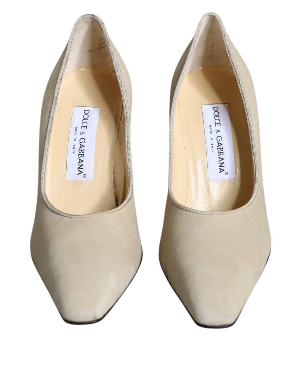 Beige mocka läder högklackade pumps skor