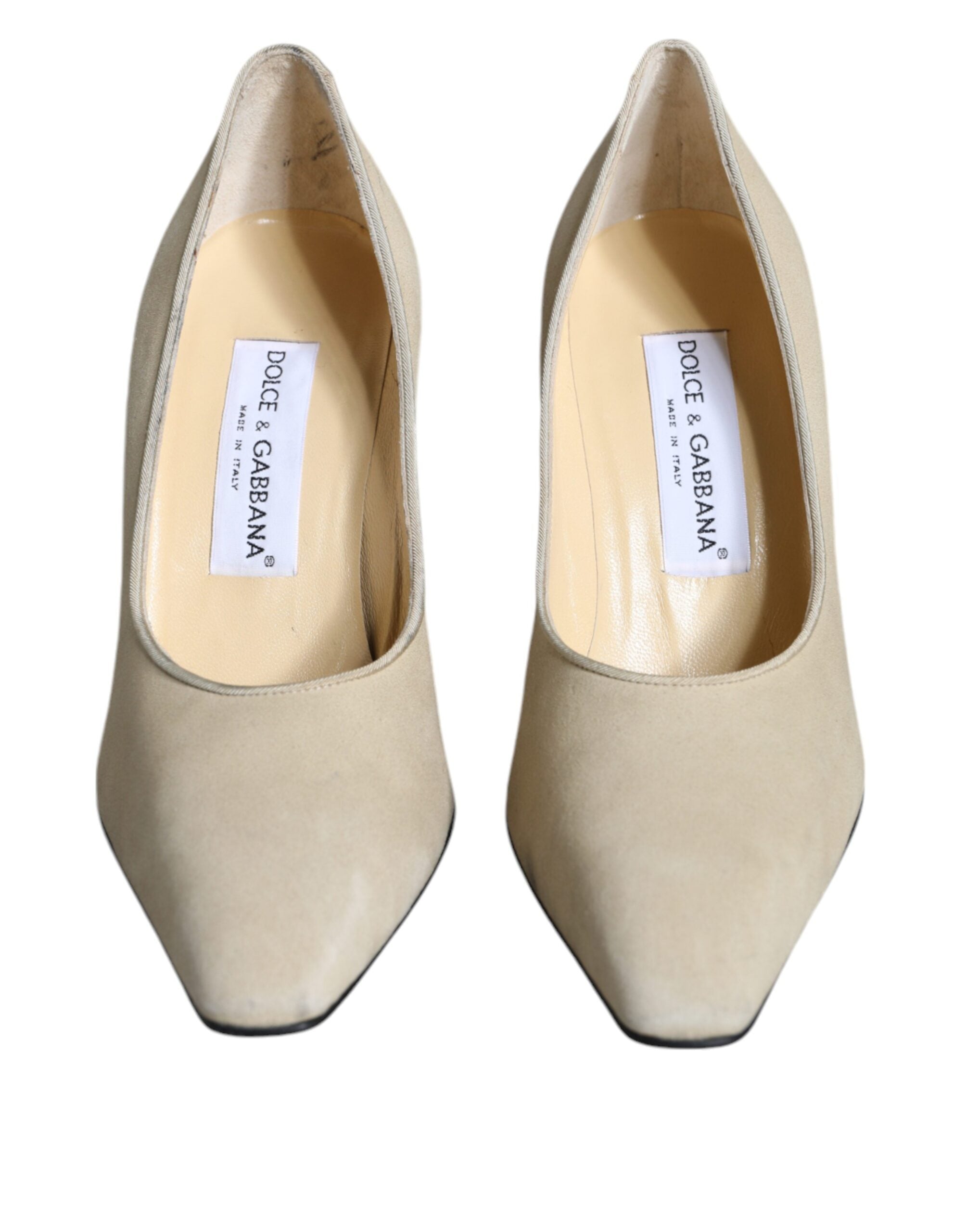 Beige mocka läder högklackade pumps skor