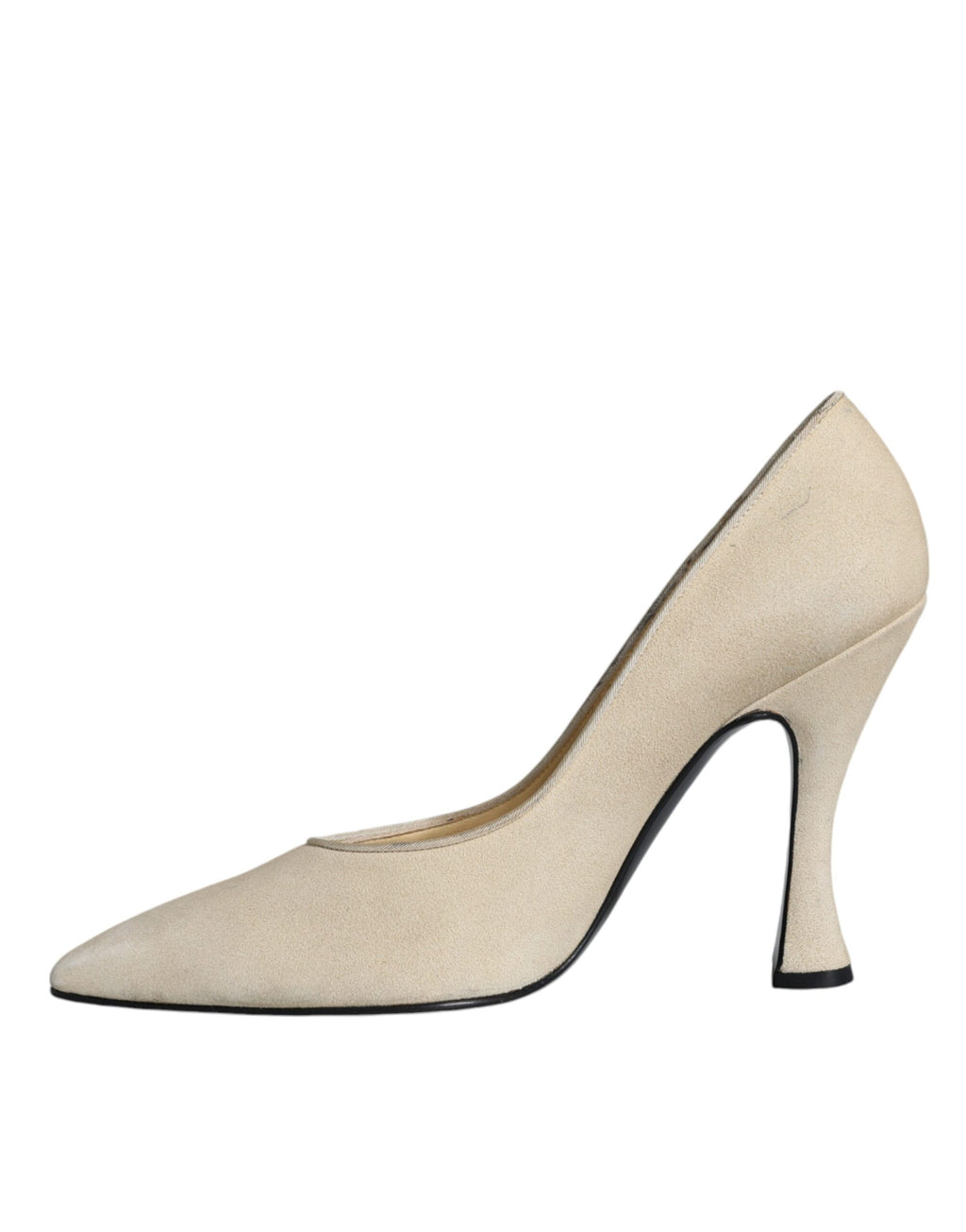 Beige mocka läder högklackade pumps skor
