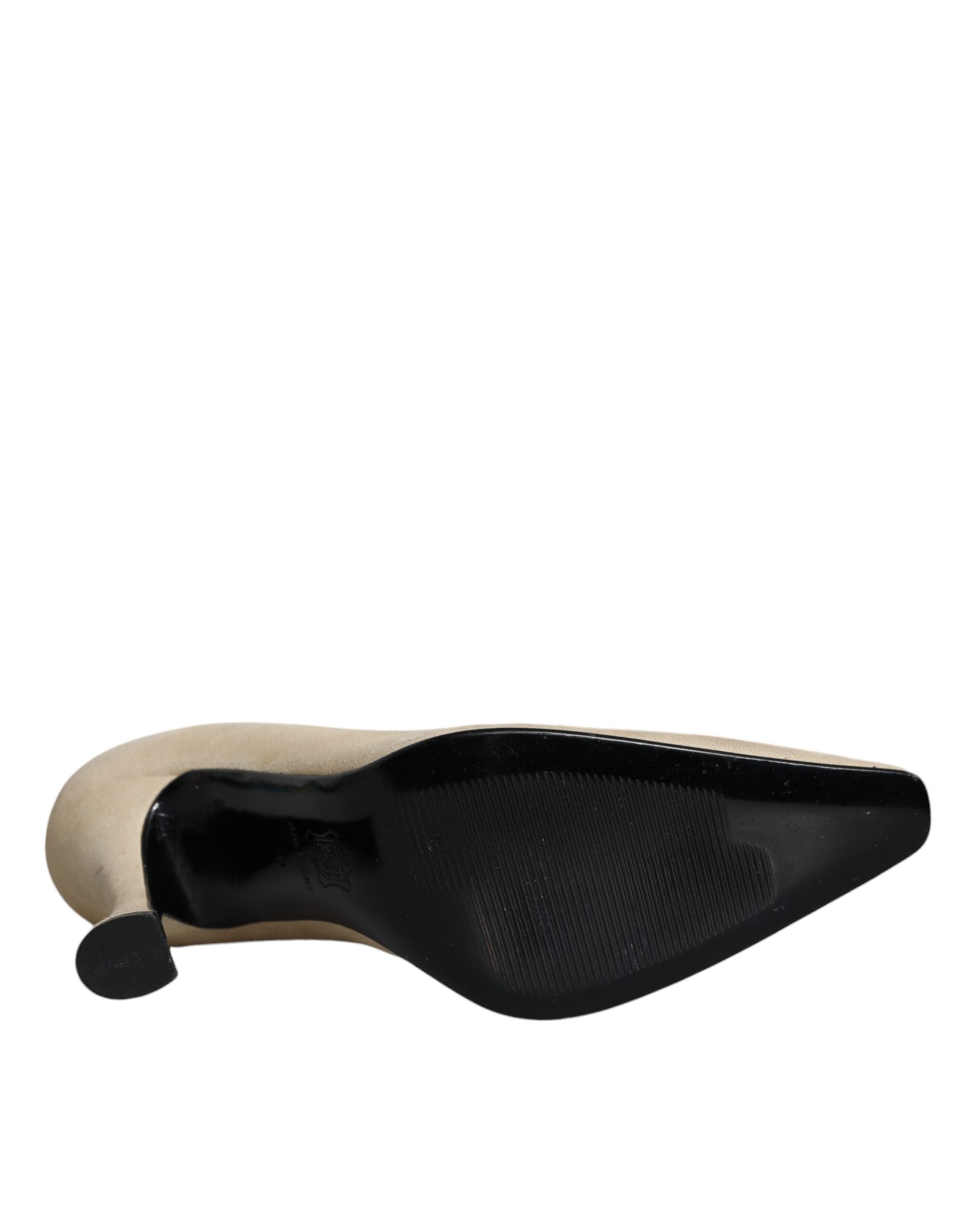 Beige mocka läder högklackade pumps skor