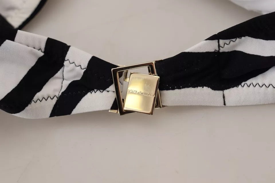 Svartvit Zebra Bandeau Badkläder Bikiniöverdel