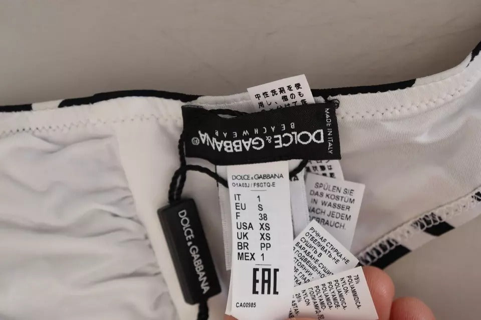 Svartvit Zebra Bandeau Badkläder Bikiniöverdel