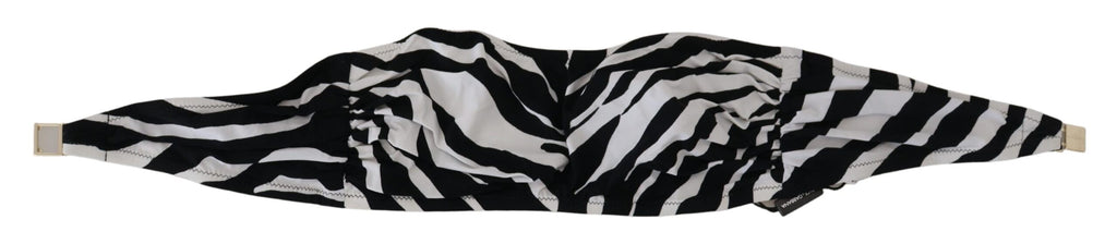 Svartvit Zebra Bandeau Badkläder Bikiniöverdel