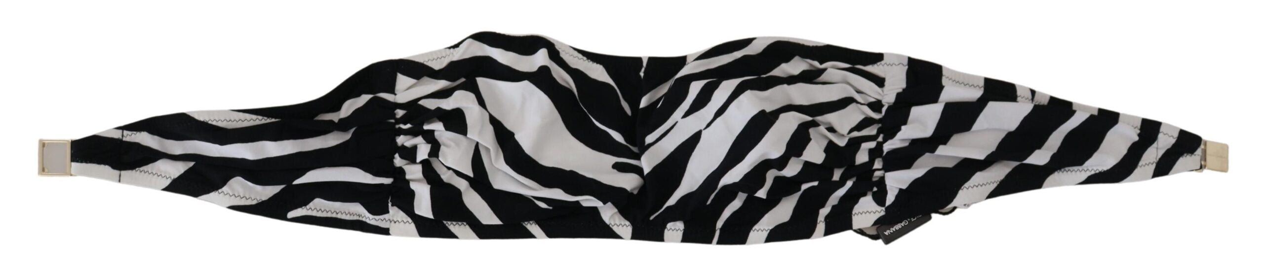Svartvit Zebra Bandeau Badkläder Bikiniöverdel