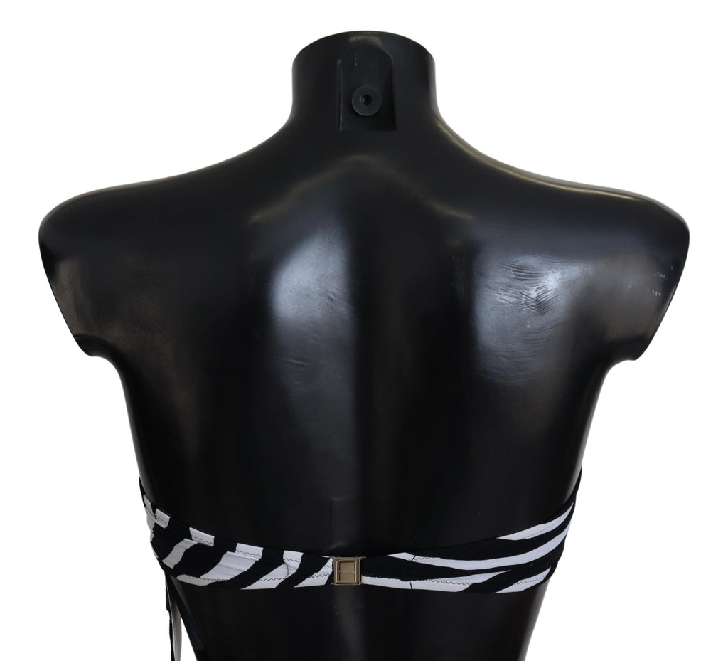Svartvit Zebra Bandeau Badkläder Bikiniöverdel