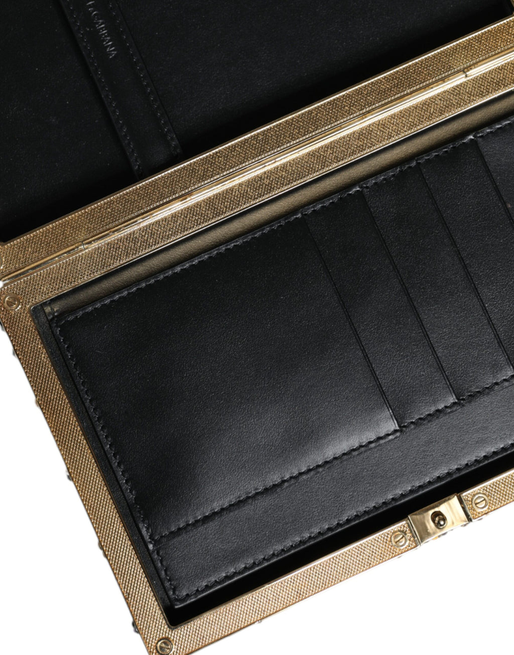 Sølvfarget paljett-clutch-kveldsveske med skulderrem