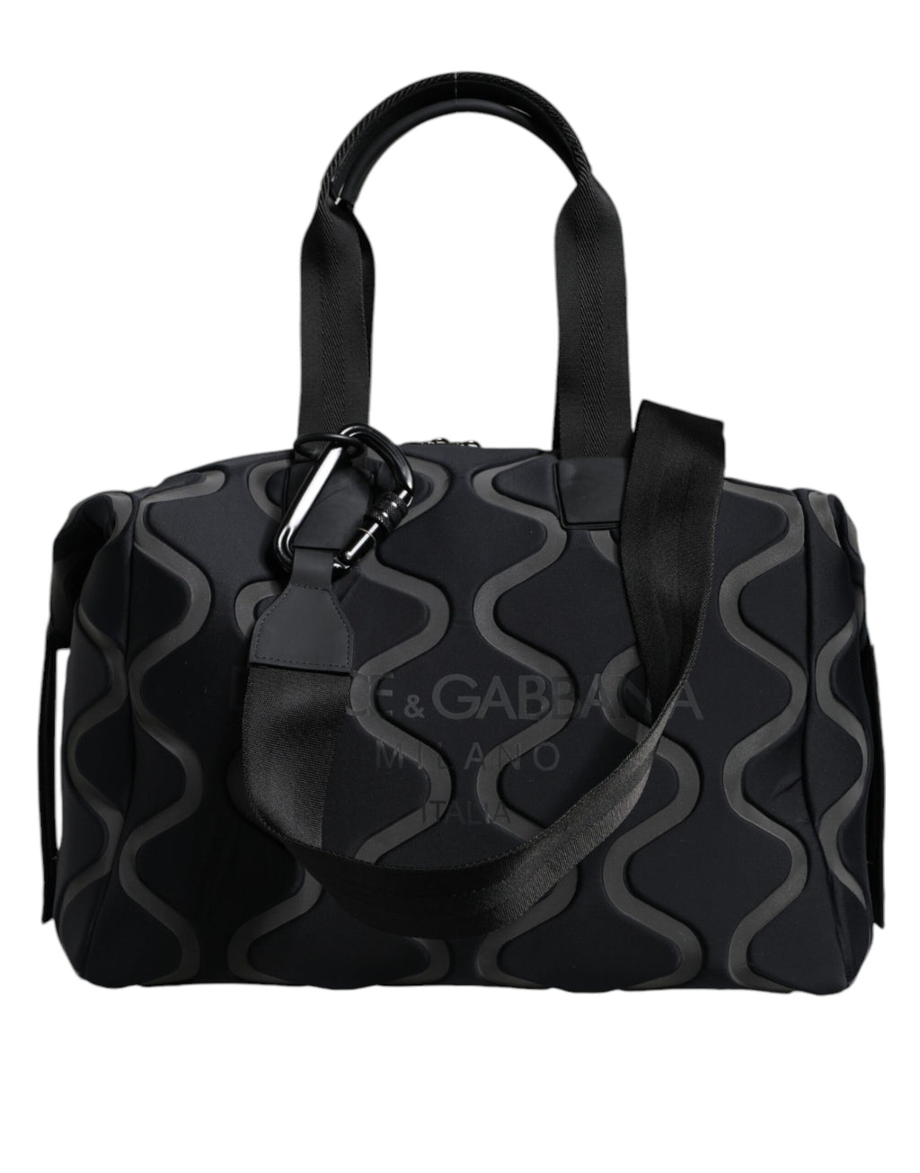 Svart neopren logotyp sport gym duffel axelväska