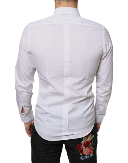 Dolce &amp; Gabbana Vit Bib Bomullspoplin Festskjorta