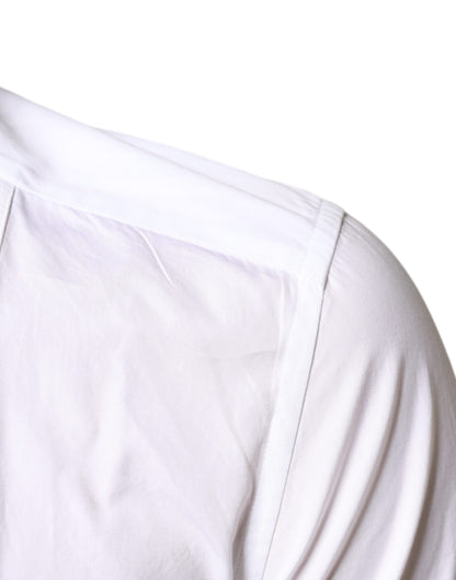 Dolce &amp; Gabbana Vit Bib Bomullspoplin Festskjorta