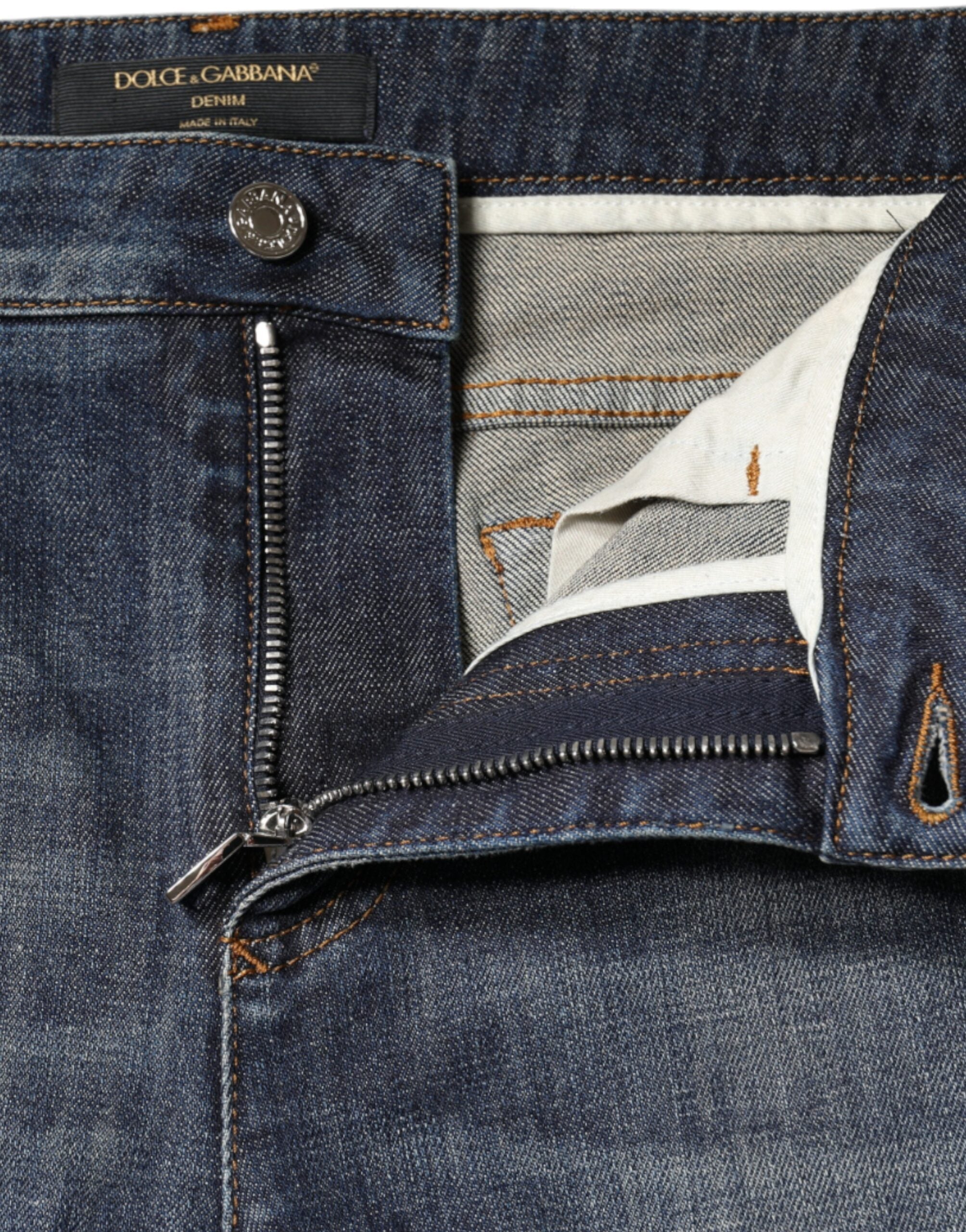Mörkblå bomullsstretchiga skinny denimjeans