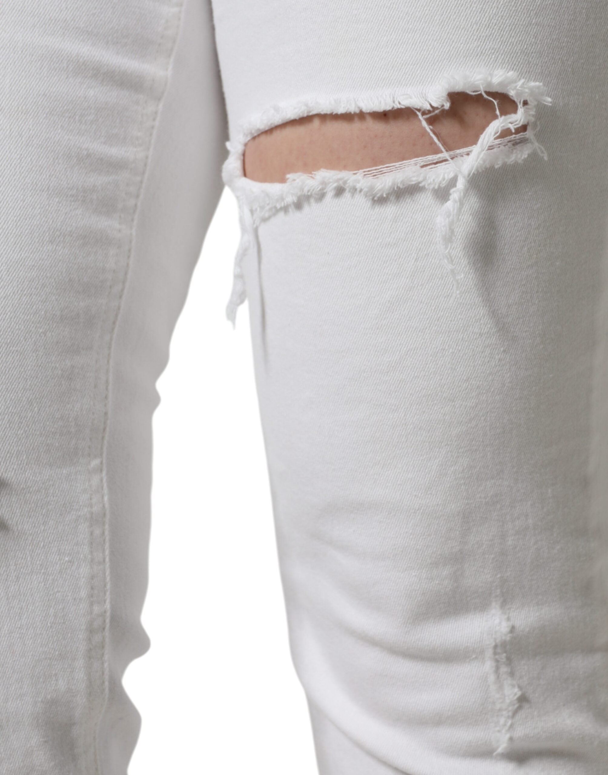 Vita, slitna skinny jeans i bomull med stretch