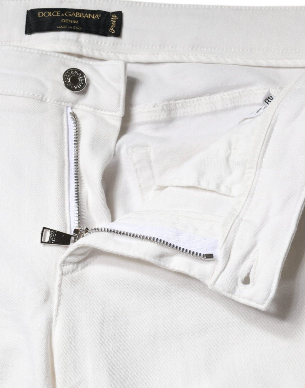 Vita, slitna skinny jeans i bomull med stretch