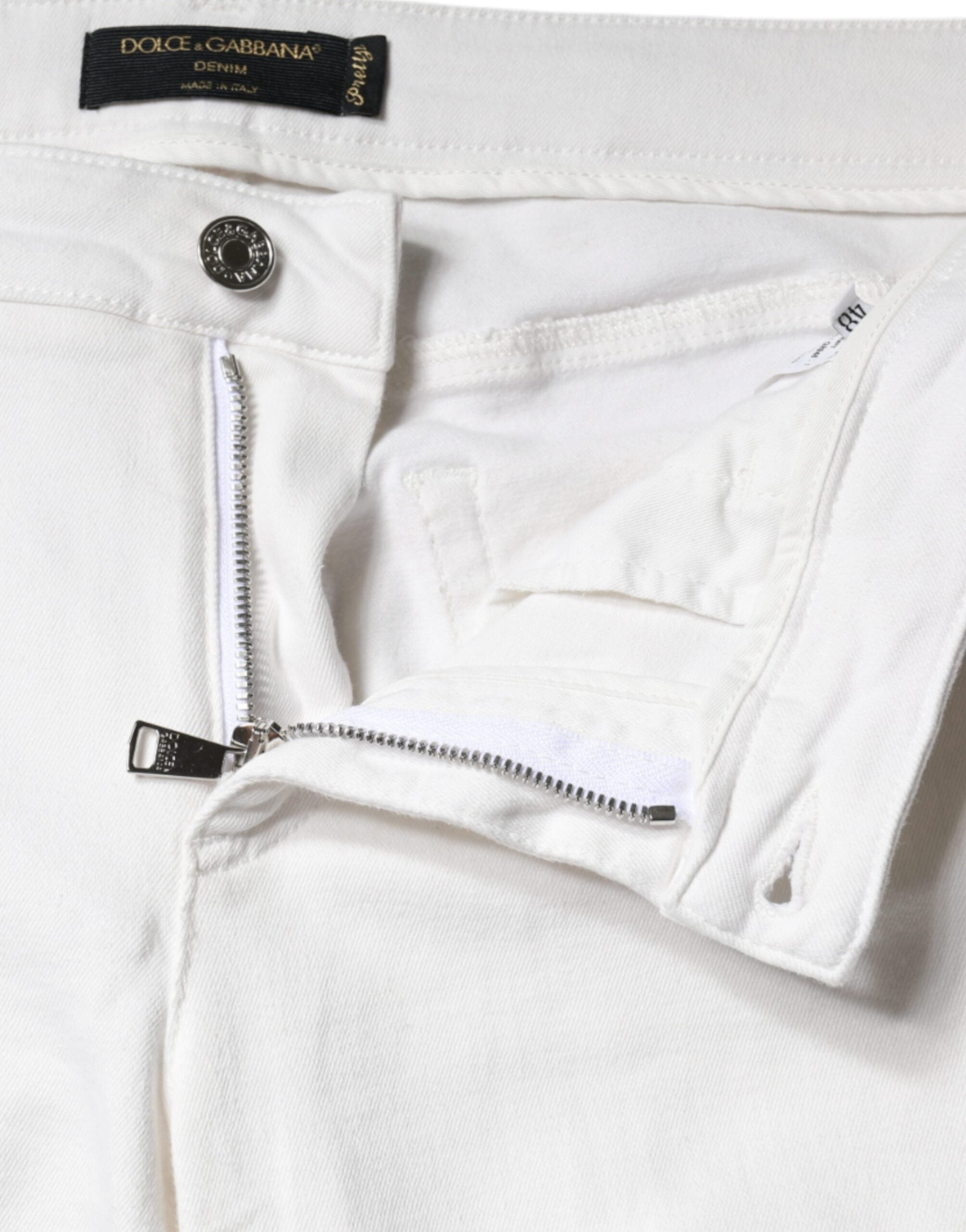 Vita, slitna skinny jeans i bomull med stretch